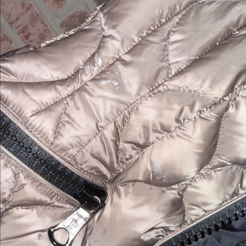 Womens Moncler Gresfur Giubbotto Shiny Taupe Quilted Jacket size 1 US size small - Picture 10 of 14